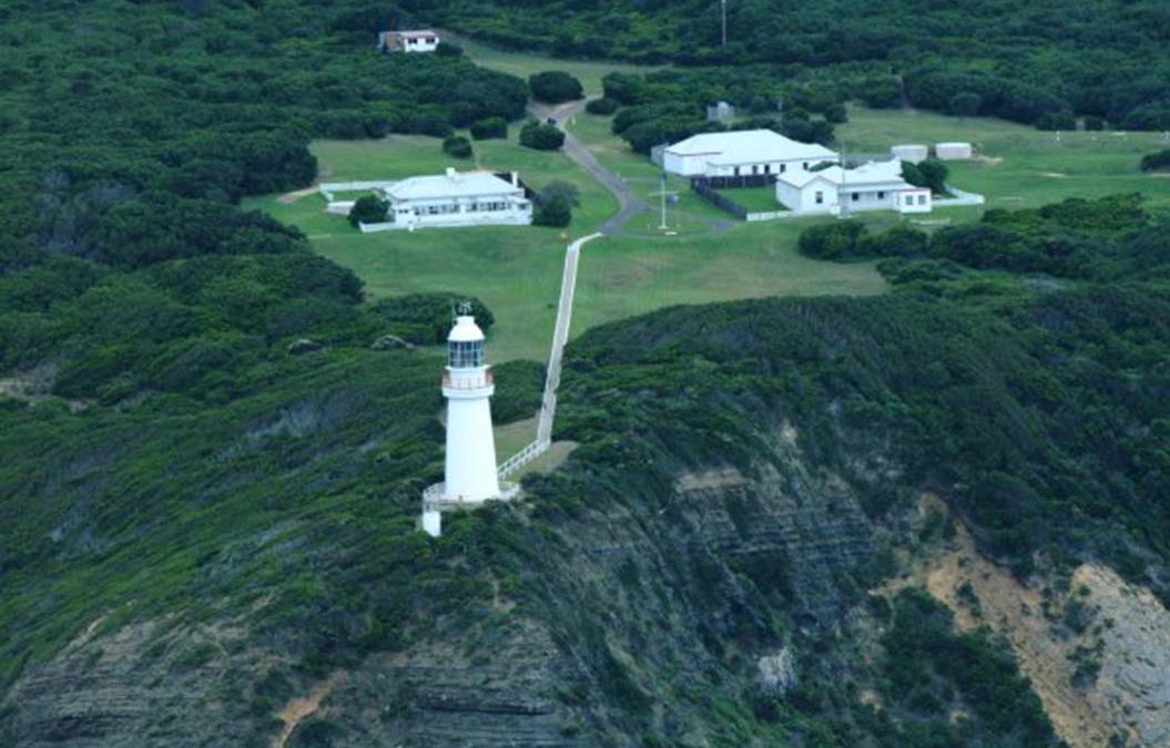 Aerial view of the Cape Otway Lighthouse