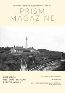 Cover of Prism Magazine Issue 3 2021 showing Cape Sorell Lighthouse